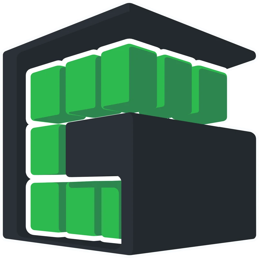 Brasão da GreenCube: um cubo formado por blocos verdes